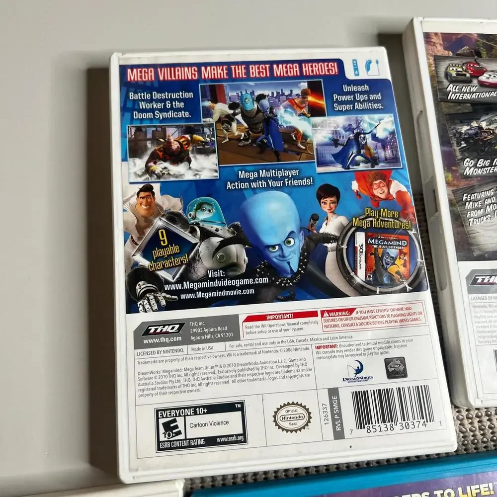 Nintendo Wii Wii U Game Lot of 5‎ Disney Cars Megamind Skylanders Just Dance 4